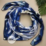 روسری برگ انجیری آبی