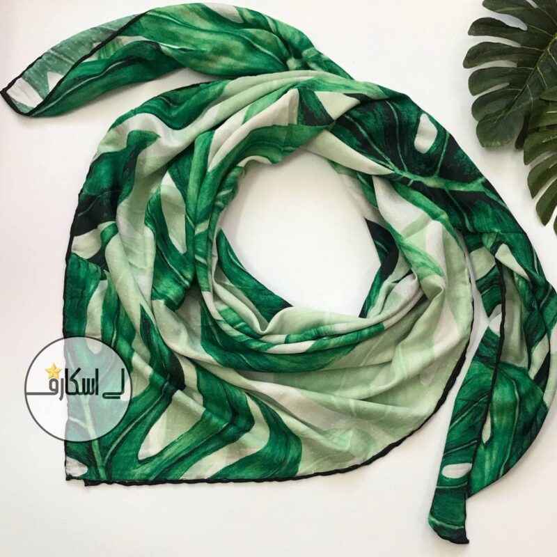 روسری برگ انجیری سبز
