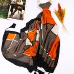 شال طوسی نارنجی  (اوت لت)