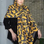 روسری طرحدار زمینه طوسی