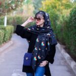 روسری قلبی رنگین کمانی