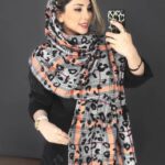 شال موهر پلنگی پاستلی