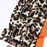 شال موهر پلنگی حاشیه نارنجی