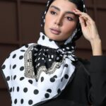 روسری قواره 120 خالخالی زنجیری