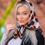 بیبی اسکارف ابریشم پلنگی نارنجی