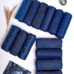 روسری ژاکارد سرمه ای