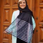 شال مزونی مشکی پولکی