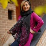 شال مزونی مشکی برگی