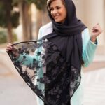 شال مزونی مشکی گلگلی