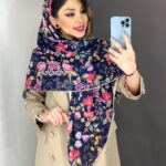 روسری گلگلی سرمه ای