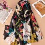 شال گل درشت مشکی