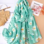 شال بابونه سبز پاستلی (اوت لت)