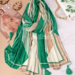 شال نخی گرین بژ