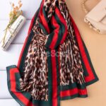 شال پلنگی حاشیه دار