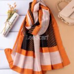 شال زبرا حاشیه پرتقالی