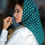 بیبی اسکارف خالخالی سبز