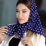 بیبی اسکارف خالخالی سرمه ای