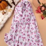 شال پاییزه شکوفه صورتی کج راه (ایراد جزئی)