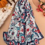 شال پاییزه زارا سفید کج راه (اوت لت)