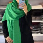 شال ژاکارد سبز
