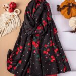 شال موهر انار ریز خالخالی