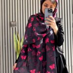 کالکشن سرخابی طرح پروانه