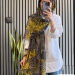 شال سنتی آبرنگی زرد