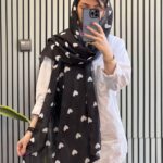 شال بهاره قلبی مشکی