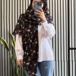 روسری شکوفه ریز مشکی