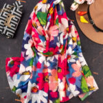 شال  بابونه رنگی