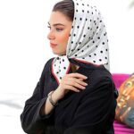 بیبی اسکارف خالخالی سفید