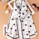 شال بهاره قلبی سفید