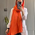 شال جاذبه رنگی نارنجی