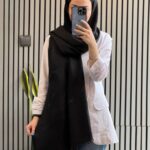 شال ژاکارد مشکی