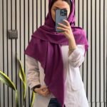 روسری نخی بنفش