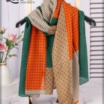 شال خالخالی نارنجی (ایراد جزئی)