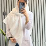 روسری نخی سفید