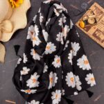 شال بابونه مشکی