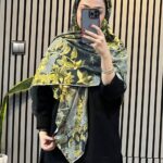 روسری برگی آبرنگی