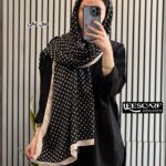 شال خالخالی مشکی حاشیه دار(ایراد جزئی)