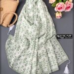 شال برگی زمینه روشن پاستلی (ایراد جزئی)