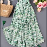 شال برگی راه راه پاستلی