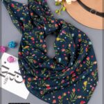 روسری قواره 100 رزاری سرمه ای (ایراد جزئی)