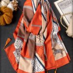 شال هرمس نارنجی پاییزی (ایراد چاپی جزئی)