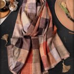 شال چهارخونه نارنجی پاییزی(ایرادجزئی)