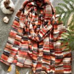 شال راه راه رنگی پاییزی