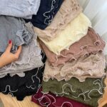 شال شنی مرواریدی قرمز زرشکی