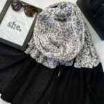 شال فلاور حاشیه دار