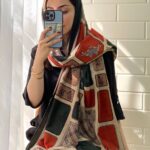 شال مخمل هرمس سبز (ایراد جزئی)