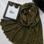 شال پلیسه لویی ویتون سبز زیتونی